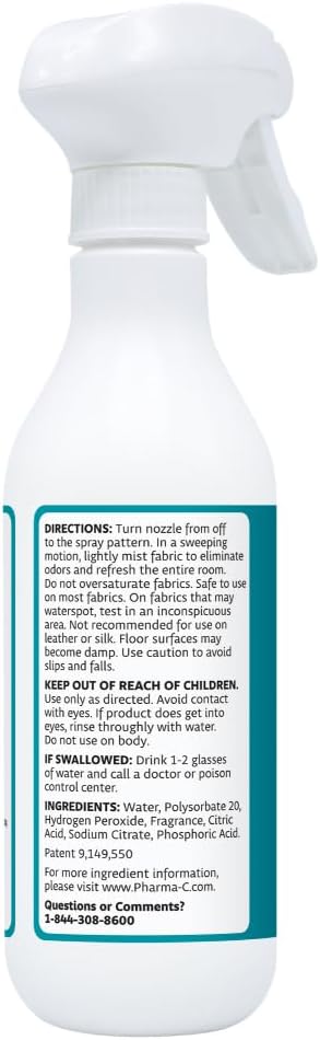 The Pharma-C Company - Odor Eliminator [6-12oz Bottles] - Bulk Fabric &amp Room Spray -Extra Strength Multipurpose Air Freshener &amp Fabric Refresher- Neutralize Deodorize