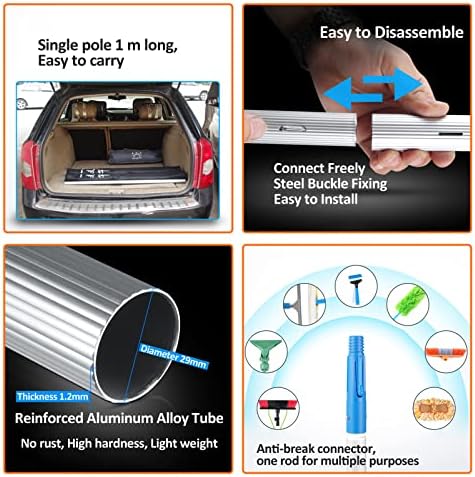 Window Cleaning KitLightweight Aluminum Alloy Water Fed PoleSolar Panel Cleaning Brush and PoleTelescopic Water Brush for CarsGlass Curtain WallsSolar PanelsWindows