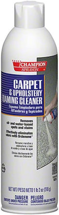 TTS Products Champion Sprayon Carpet &amp Upholstery Foaming Cleaner – Professional Stain &amp Odor Remover with Ordenone – Pre-Spotter for Extraction – 18 oz Aerosol – 12 Pack Case