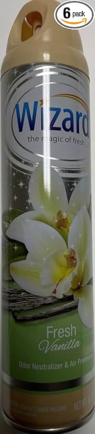 Wizard The Magic of Fresh | Odor Neutralizer &amp Air Freshener - 10 Oz. Fresh vanilla (Pack of 6) (Packaging May Vary)