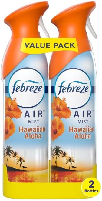 Generic F.e.b.r.e.z.e Air Mist Odor-Fighting Air Freshener 8.8 oz. Aerosol Can Pack of 2 (Hawaiian Aloha) Clear