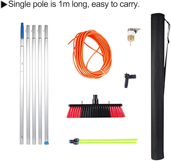 3-12m Water Fed Telescopic Cleaner Brush Window Cleaning Equipment Water Fed Solar Panel Cleaning Pole Conservatory Roof Cleaner / 5m Pole / 30cm Brush Head