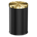 9L/2.4GAL Black Bathroom Trash CanGold Small Trash Can with LidGarbage cans for Bathroom HotelOfficeLundryPowder Room (ＢＬＡＣＫ)