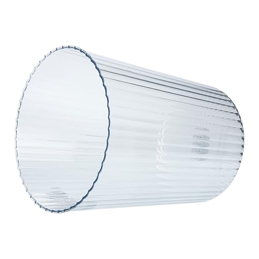 USHOBE Plastic Buckets 1 PC Round Plastic Waste Basket Clear Trash Can Small Wastebasket Garbage Container Bin Acrylic Cylinder Vases Water Bucket