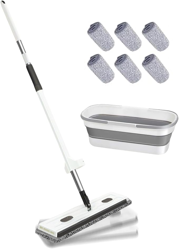 360° Rotatable Flat Floor Mop 58 Inch Long Handle with Washable Pads Large Microfiber Mop for Tile &amp Hardwood Floors Lightweight Cleaning Tool for Kitchen Bathroom Living Room