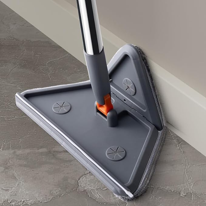 Triangle Microfiber Wall Cleaning Mop with Long Handle Adjustable Dry and Wet Dust for Floor Ceiling Window