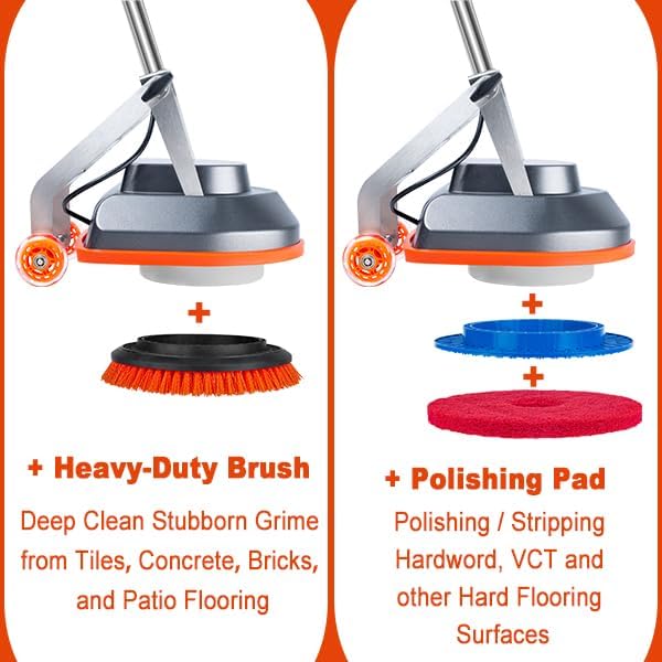 Commercial Floor Scrubber Machine Heavy Duty Orbital Floor Cleaner Multi-Functional Floor Buffer Polisher Machine- Deep Cleaning Tile and Grout Hardwood Floors and Carpets with Ease Orb-5