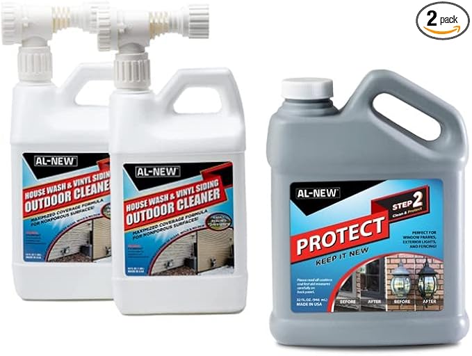 AL-NEW Siding Cleaner Combo House Wash &amp Vinyl Siding Outdoor Cleaner with Protect Bundle