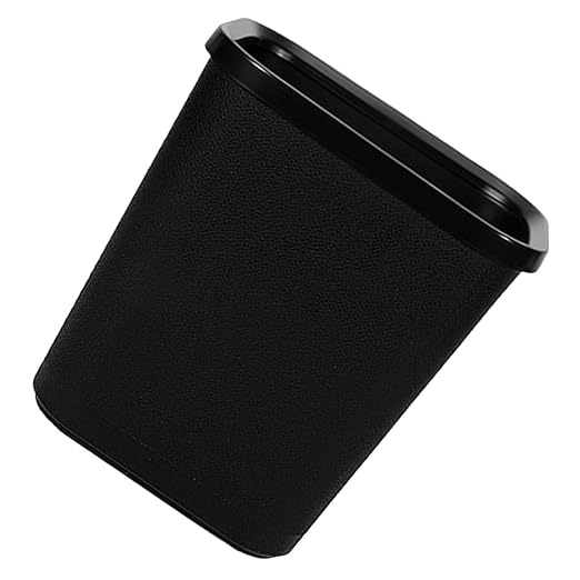 Thickened Plastic Trash Can No Lid Garbage Container for Household Waste Storage Black Wastebasket for Bathroom Bedroom Office Use