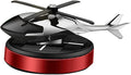 Al Alloy Solar Powered Rotating Helicopter Shape Car air purifier Home and Car Interior Decoration Accessories (Red)
