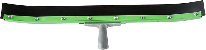 Restaurantware-SQUEEGEE ONLY: Clean Tek Professional 24 Inch Curved Floor Squeegee 1 Broom With Rubber Blade - Handle Sold Separately Heavy-Duty Green Steel Wiper Ideal For Floor Tiles