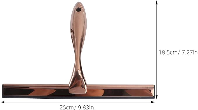 Stainless Steel Window Squeegee with Copper Silicone Handle Shower Glass and Mirror Cleaning Tool Household Bathroom and Car Cleaning Scraper