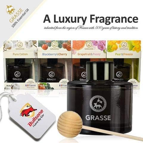 Bullsone Grasse Diffuser Natural Car Air Fresheners Luxury Car Perfume - Grapefruit &amp Peony Scent (2 Pack)