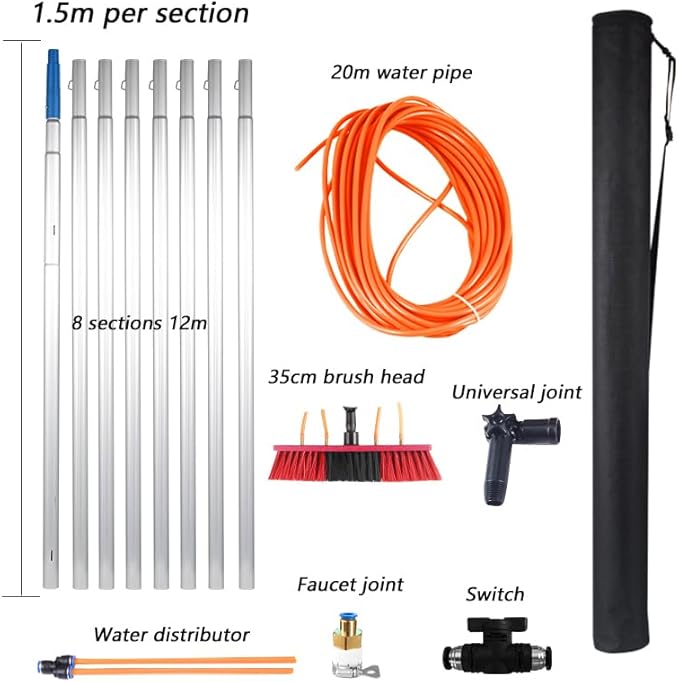 Window and Solar Panel Cleaner Streak-Free and Efficient Cleaning System for Sparkling Surfaces