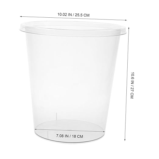 GLEAVI Clear Trash Can Versatile Wastebasket for Bedroom Living Room Bathroom Easy to Clean Rubbish Storage and Reusable