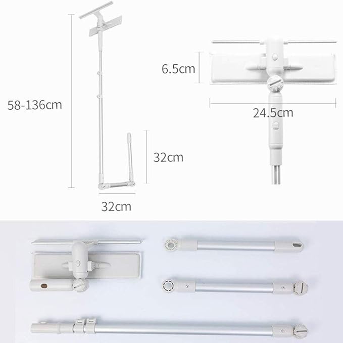 Cleaner Glass Tile Windshield Granite Wall Cleaning Hand Tool All Purpose Window Glass Cleaner - Telescopic Foldable Handle Extendable
