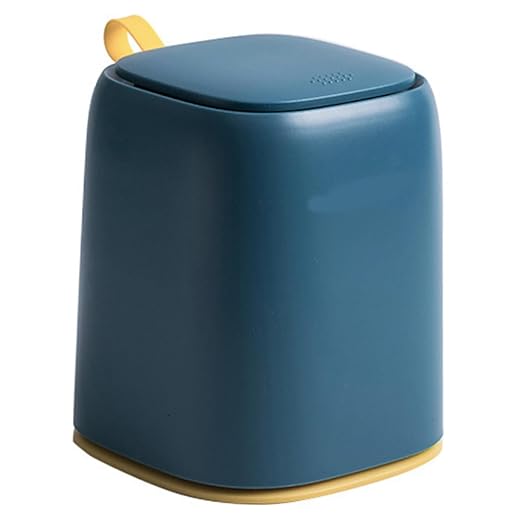 Mini Portable Garbage Bin with Press Cover for Office and Home Odor Sealing Trash Friendly Material Compact Waste Basket for Car Desk and Living Room Use