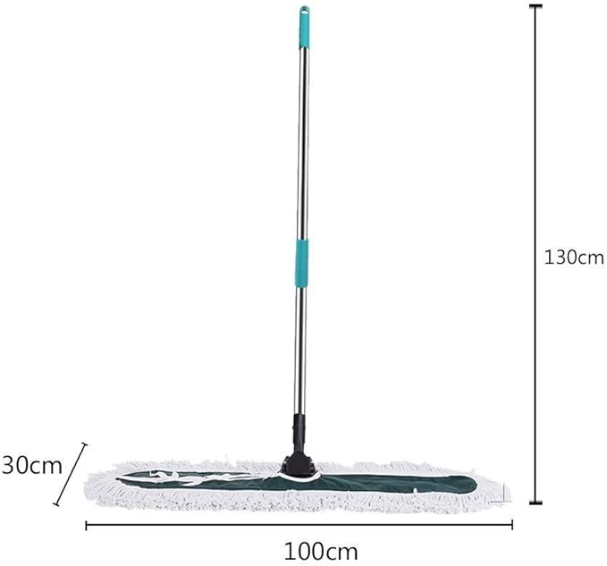 Industrial Class Cotton Floor Mop | Dry to Attract Dirt Dust or Hardwood Clean Office Garage Care Telescopic Pole Height