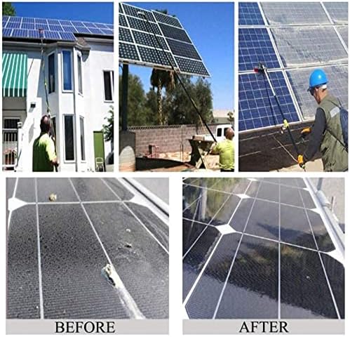 Glass Cleaning Brush Home Water Fed Telescopic Pole Kit Solar Panel Brush Rotating for Photovoltaic PanelCleaning Pole Window Cleaner Kit Water/Hose Fed Pole Window Cleaning Brush Equipm