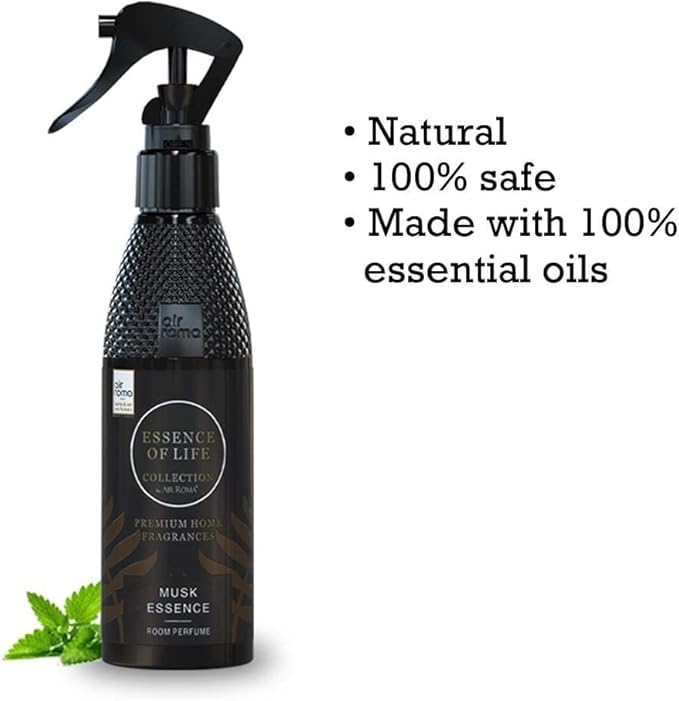 AaIrR-RrOMmAa Premium Air Freshener - Musk Essence Turquoise Sea Breeze &amp English Garden Pack Of 3 (200 Ml Each) | Long-Lasting Fragrance | For Home Office Hotel Rooms &amp Toilet