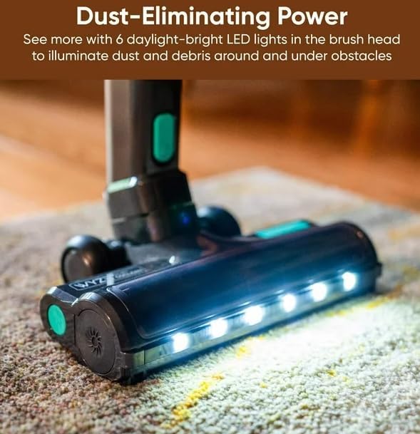 Generic Cordless Stick Vacuum Cleaner for Hardwood Floors and Carpets 20KPa Strong Suction LED Display 3 Modes Up to 40 Min Runtime Wet&ampDry Vacuum for Home Office Black AAA-008