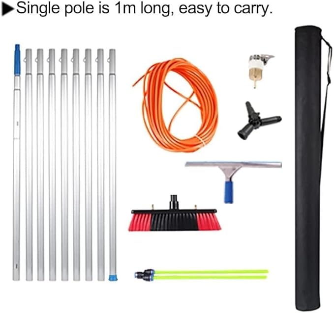 Window Cleaning Pole 10-39 Ft Window Cleaning Brush Extendable Water Fed Solar Panel Cleaner Roof Cleaning Equipment6m Rod-30cm Brush Head (Color : 9m Rod Size : 30cm Brush Head)