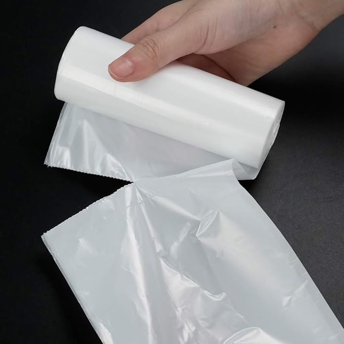 13 Gallon Kitchen Trash Bags White Trash Bin Bags 150 Counts/6 Rolls
