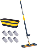 Flat Floor Mop - Household Cleaning Tool Large Durablle Microfiber Design Tile Cleaning Accessory Hardwood Floor  Carpet Dust Remover | 360° Rotatable Mop for Efficient Home Kitchen Bathroo