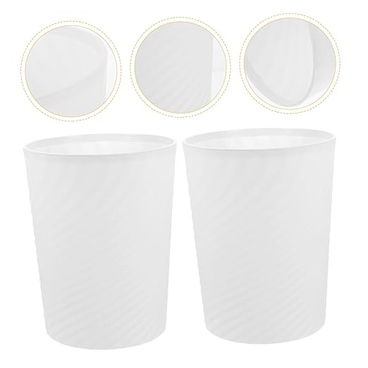2Pcs Simple Style Plastic Trash Can Lightweight Bathroom Wastebasket for Home Office Kitchen Compact Garbage Bin for Clean Tidy Living Spaces