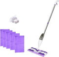 Upgrade Spray Cloth Clip Mop Hand Wash-Free Silent Design for Wood Floors &amp Ceramic Tiles Sleek Durable Head(Mop 5pcs Cloth)