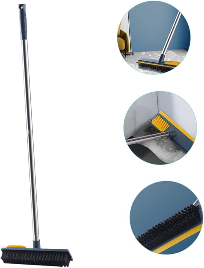 2pcs Telescopic Deck Brush Scraper Grout Brush for Hard Floor Cleaner Dual Use Scraper