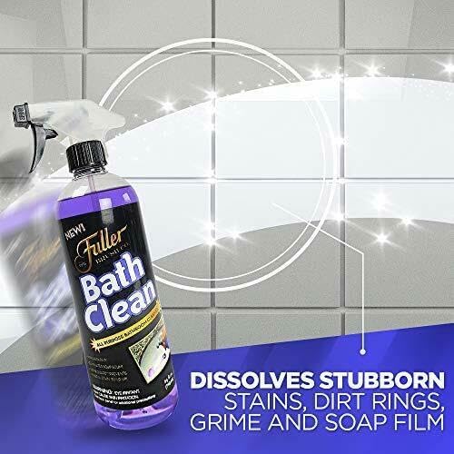 Fuller Brush Bath Clean – 24 oz Bathroom Cleaner Bottle with Spray– Dissolves Soap Scum Hard Water Stains &amp Mineral Build-Up – For Sinks Showers &amp Tubs – Pack of 1
