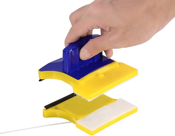 Double Side Magnetic Window Cleaner Glider Washing Brush with 2 Extra Cleaning Cotton Cleaning Brush Wiper Tools for High-Rise and Car Glazed Windows