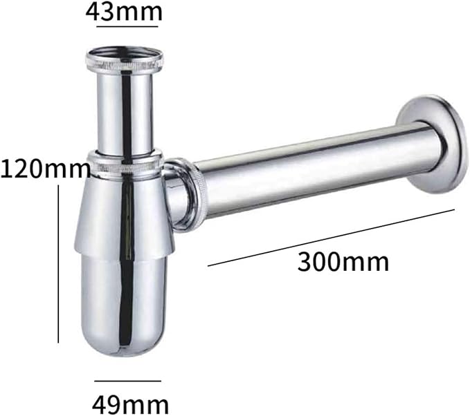 Bathroom Sink Trap with Adjustable Length Odor Prevention Round Outlet Trap Metal for Most Basins Elegant Appearance Bathroom Sink Waste Pipe