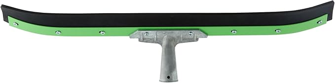 Restaurantware-SQUEEGEE ONLY: Clean Tek Professional 24 Inch Curved Floor Squeegee 1 Broom With Rubber Blade - Handle Sold Separately Heavy-Duty Green Steel Wiper Ideal For Floor Tiles