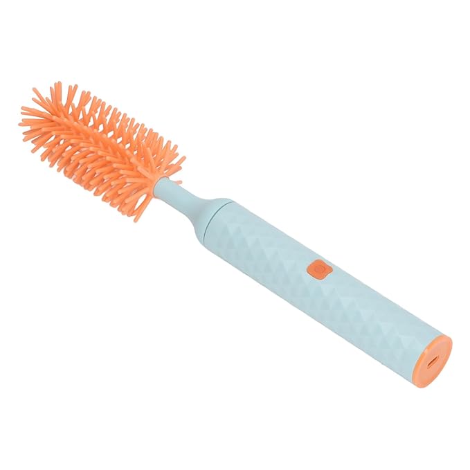Electric Bottle Brush Set Bottle Cleaner Brush Wall Mounted Silicone 2 Speed Safety IP65 Waterproof for Straws (Blue)