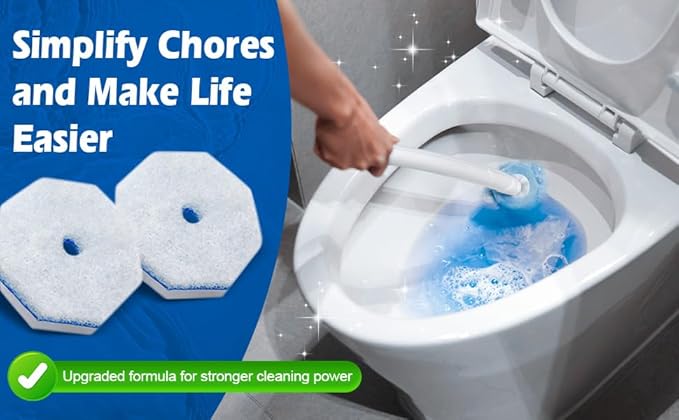 50Count Refills Disposable Toilet Brush Refills Toilet Cleaning BrushToliet Wand RefillsToilet Bowl Clean Refill PadsToilet Brush Head is Compatible with Most Toilet Brush Handles