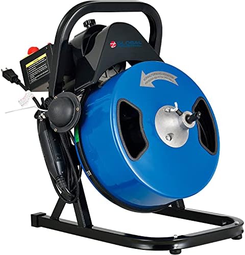 Global Industrial Drain Cleaner For 2-4 Pipe 220 RPM 75' Cable