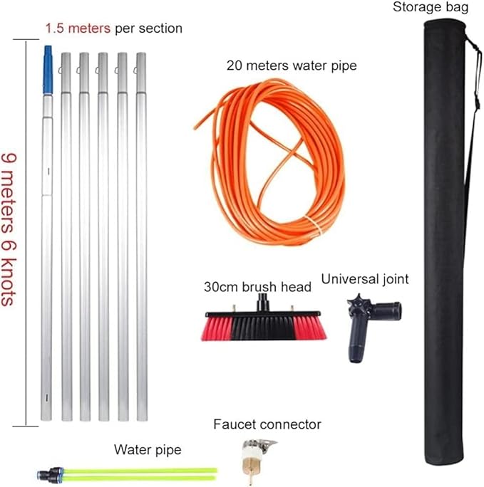 water fed pole kit window cleaning brush outdoor Window Cleaning Pole Telescopic Window Cleaning Brush Extendable Cleaner Conservatory Roof Cleaning Photovoltaic And Solar Panels