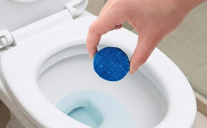 15 Pcs Toilet Bowl Cleaner Tablets Blue Automatic Odor Control Long-Lasting Individually Wrapped Bathroom Hygiene