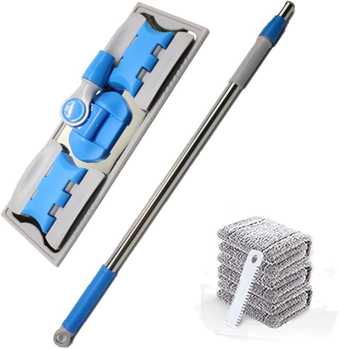 Household Flat Mop Floor Cleaning Mops Bucket Dust Easy Broom Rotating Mopping Oil Adsorption