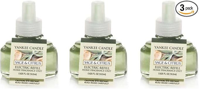 Yankee Candle 3 Pack of Sage &amp Citrus ScentPlug Refill 0.6 Oz