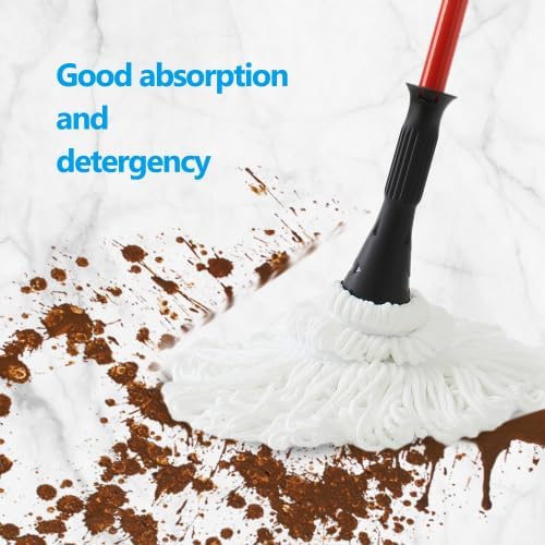 57.5 Inch Long Handle Self-Bending Twist Mop Wet &amp Dry Microfiber for Cleaning Floors Wet Mop can be Used for Commercial and Residential Cleaning of Hardwood Vinyl Tile and More.
