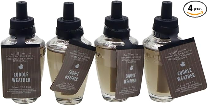 Bath &amp Body Works CUDDLE WEATHER Wallflowers Home Fragrance Refill 0.8 fl oz - 4 pack