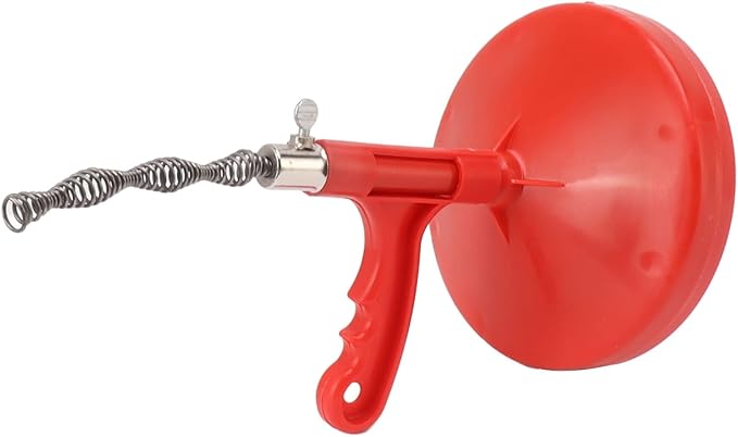Aramox Drain Clog Remover Plumbing Snake Flexible Labor Saving Anti Slip Handle for Kitchen Sink with Special Tip for Sewers and Bathtubs (Red)