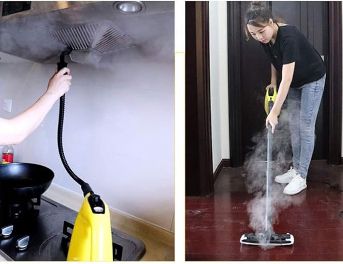 Steam Cleaner Handheld Pressurized High Temperature Cleaning Machine Chemical Free Steamer for Kitchen Bathroom Hard Floor Windows Autos Carpet 1500W (White)