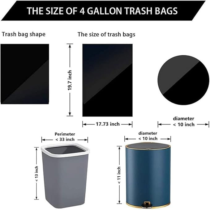 60 count Tear-Free 4 Gallon Trash Bag with Drawstring + 2 pairs Kitchen Dishwashing Gloves + 5 Pack Cleaning Cloth.