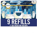 F.e.b.r.e.z.e Plug In Air Freshener Odor-Fighting Scented Oil Refill 9 Refills (Ocean)