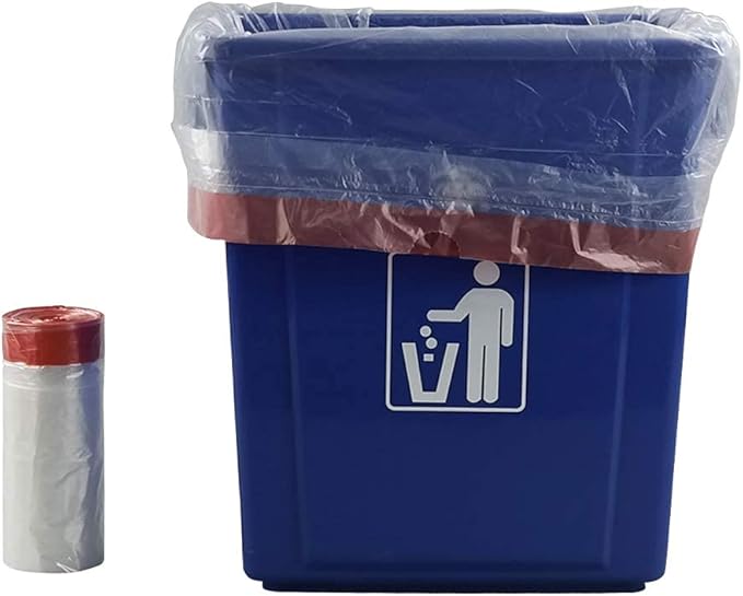 8 Gallon Plastic Garbage Bags Clear Kitchen Drawstring Trash Bags 110 Counts