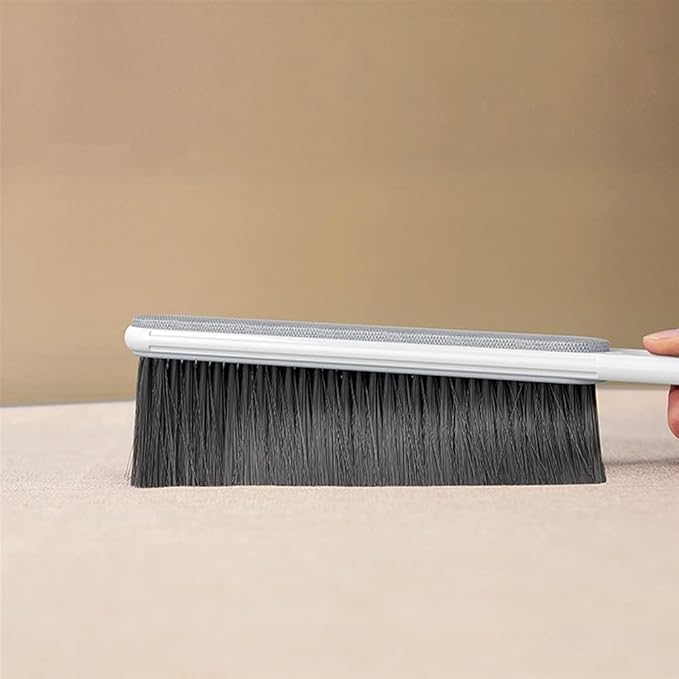 Whisk Broom Hand HeldHand BrushMultifunctional Cleaning Brush Anti-Static Dust Brush Double-Sided Use Suitable for Keyboard Home Sofa Hotel Bed Soft(White)